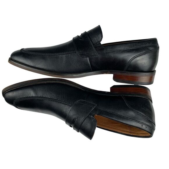 Florsheim Men's Sorrento Moc Toe Penny Loafers 8.5M Black Leather Slip On Shoes - Picture 9 of 13